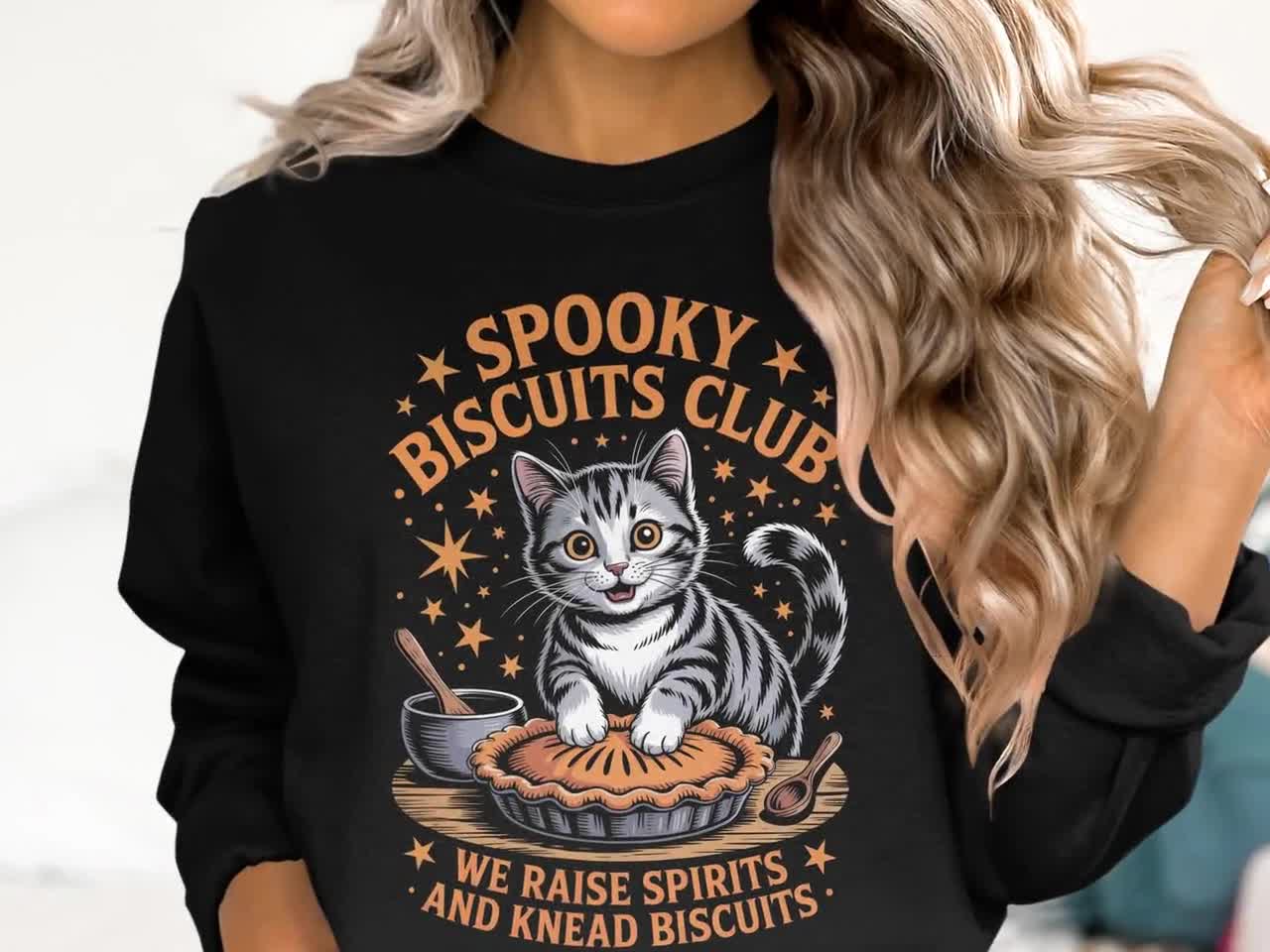 Spooky Biscuits Club T-shirt, Trending Cat Sweatshirt, We Raise